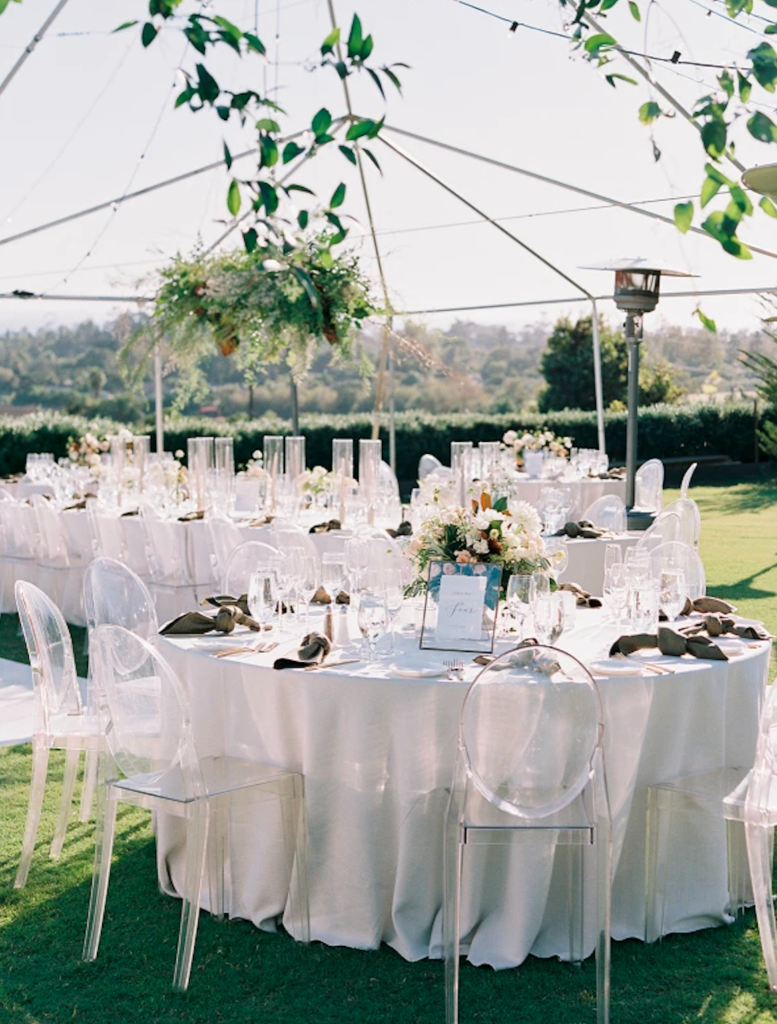 klentner ranch reception set up with garden tuscany vibes